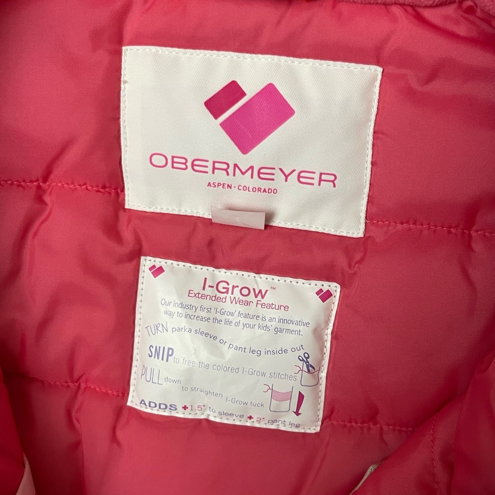 Obermeyer Green Floral Kids Puffer I-grow Jacket Size 7 - Picture 2 of 2